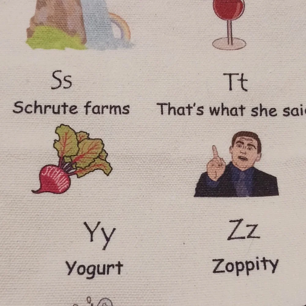 The "Office Alphabet" Canvas Tote Bag - Picture 5 of 6